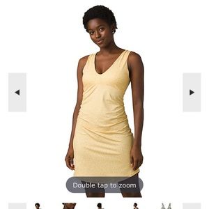 Prana Pearl Isla Dress : Yellow/Birch Spots Dress